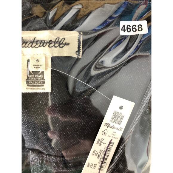 Madewell Dress Denim Cap-Sleeve Utility Pockets Mini Tarrybrook Wash Black NWT 6 - Picture 9 of 9